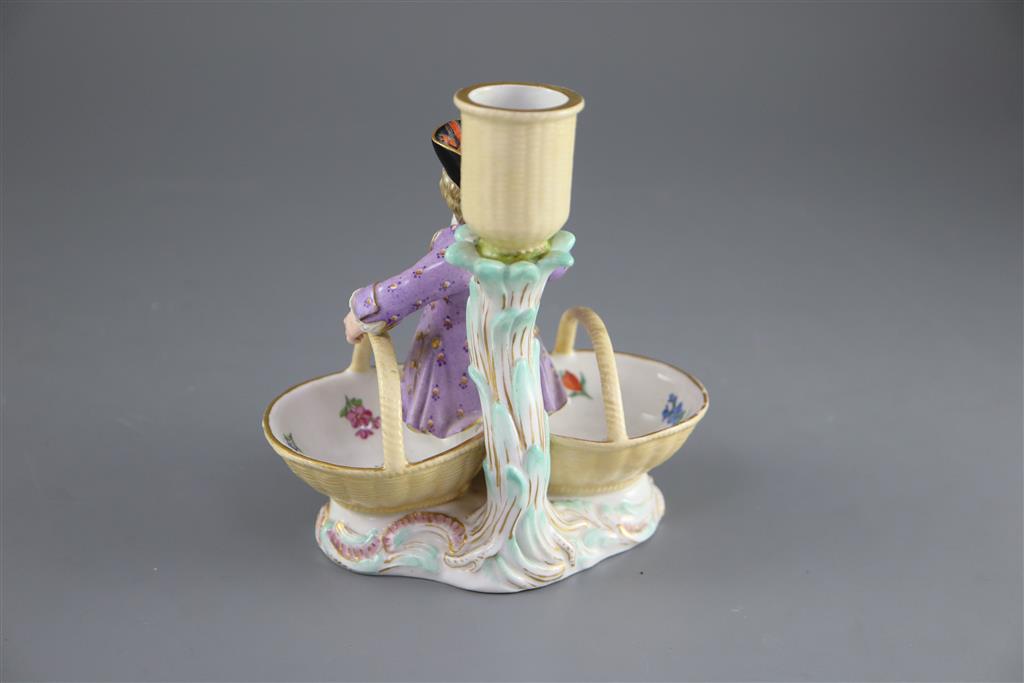 A Meissen figural candlestick, 19th century, 14.5cm high